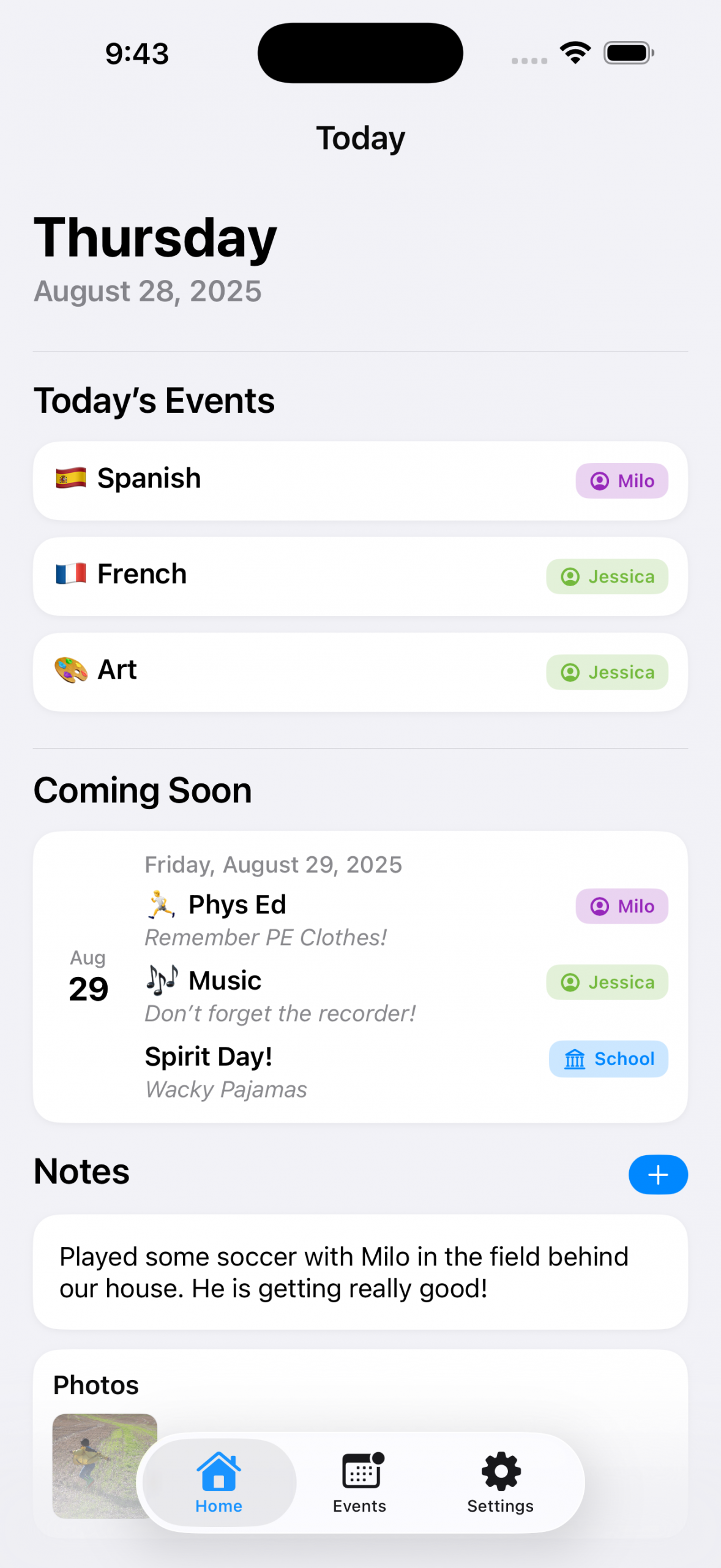 SchoolVue – Today view